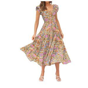 Floral Dress with Tie Back